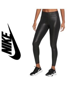 Nike One Sparkle Tight 7/8 Leggings Black Dri-Fit Women’s Medium NWT